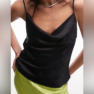 Black Fitted Sleeveless Camisole Top